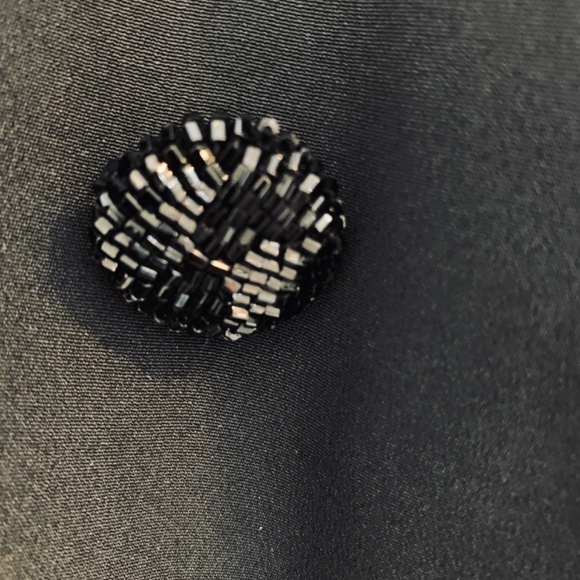 Rickie Freeman Womens Tuxedo Jacket Size 8 Black 100% Silk Beaded Elegant Party - Picture 10 of 14